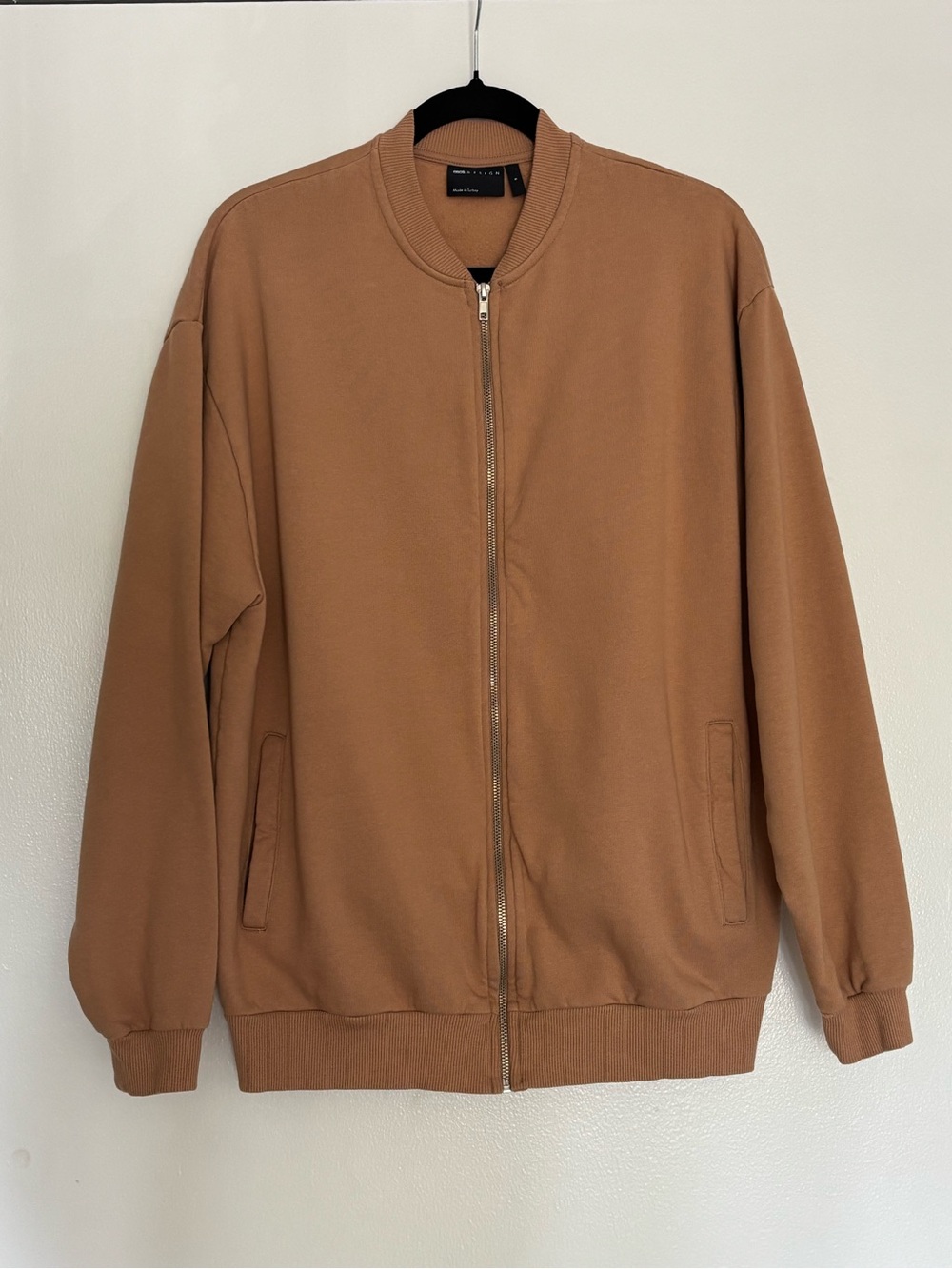 ASOS Design Camel Sherpa-Lined Bomber Jacket Sz S